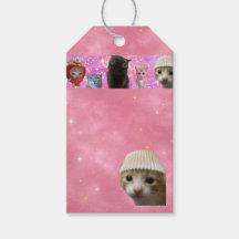 funkelndes, ätherisches Meme-Kitty-Geschenk-Tag