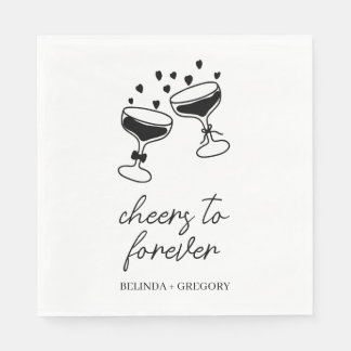 Funkelndes Cocktail-Cheers auf die Ewigkeit Hochze Serviette
