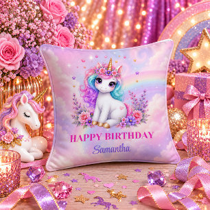 Funkelndes Einhorn Mädchen Geburtstag Magischer Ta Kissen