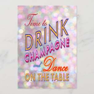 Funkelndes & Farbige Geburtstagszeit zum Champagne Einladung