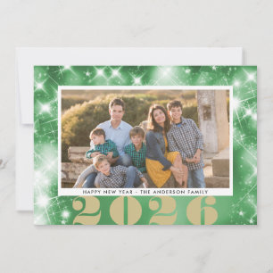 Funkelndes Foto der Stern- glücklichen neuen des Feiertagskarte