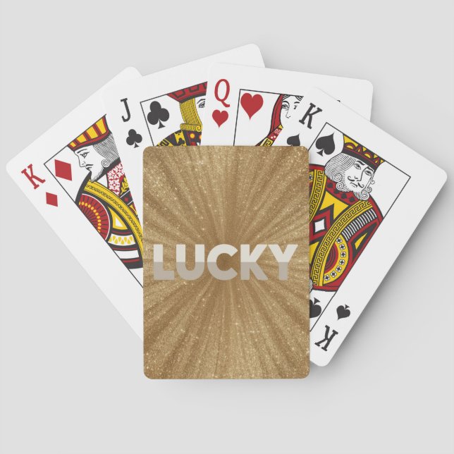 Funkelndes Gold Glitter Glückskartenspiel Spielkarten (Rückseite)