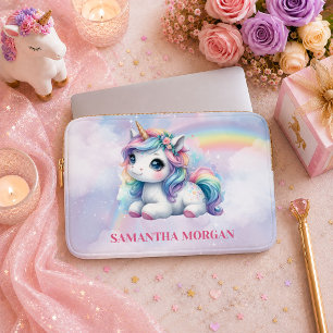 Funkelndes lila Einhorn magischer Tag Laptop-Hülle Laptopschutzhülle