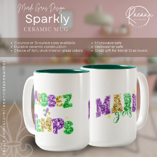 Funkelndes Mardi Gras Design Keramik-Mug Zweifarbige Tasse