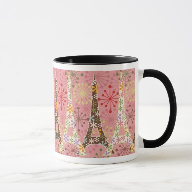 Funkelndes Paris in der rosa Tasse (Rechts)