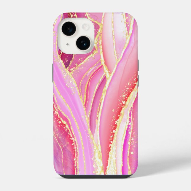 Funkelndes Rosa  iPhone Hülle (Rückseite)