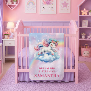 Funkelndes Rosa Lila Einhorn Magischer Tag Babydec Fleecedecke