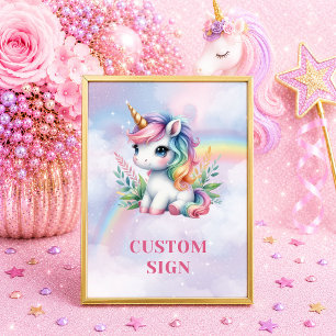 Funkelndes Rosa Lila Einhorn Magischer Tag Benutze Poster