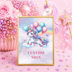 Funkelndes Rosa Lila Einhorn Magischer Tag Benutze Poster