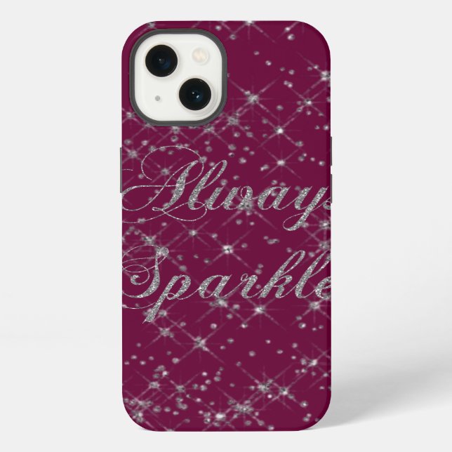 Funkelndes Silber Glitter iPhone Hülle (Rückseite)