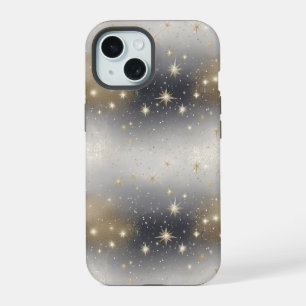 Funkelndes Silber & Gold Eleganz: Stylisch  iPhone 15 Hülle