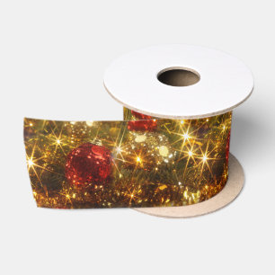 Funkelndes Weihnachtssatin-Band Satinband