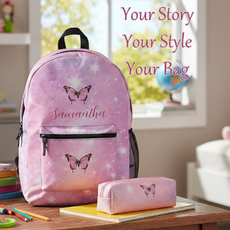 Funkelrosa Schmetterlingsträume Bedruckter Rucksack