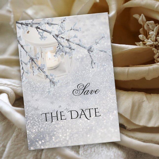 Funkelschnee WinterWedding Save the Date Card (Von Creator hochgeladen)