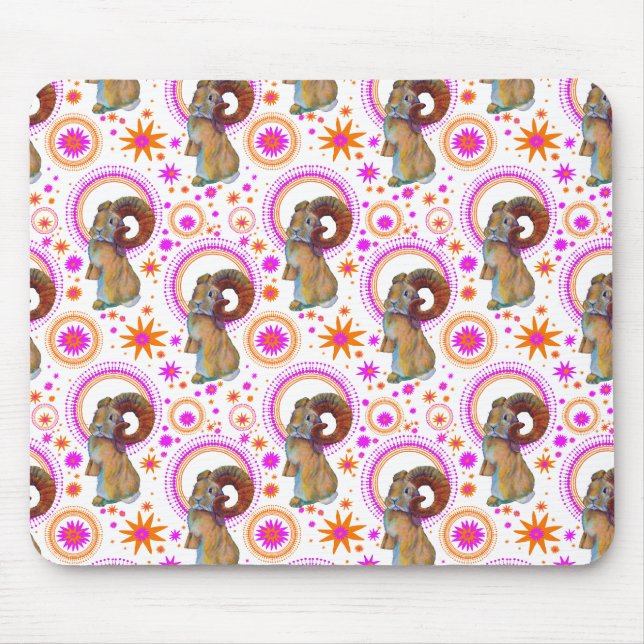 Funkelsonne in Orange und Button Mousepad (Vorne)