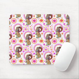 Funkelsonne in Orange und Button Mousepad