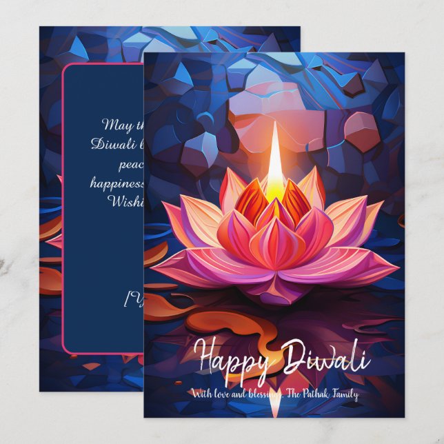Funken der Gnade Diwali-Karte Einladung (Vorne/Hinten)