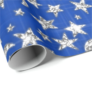Funken-silbernes Grau-Grau spielt Mond-Blau-Indigo Geschenkpapier