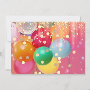 Funken und Luftballons Mitteilungskarte