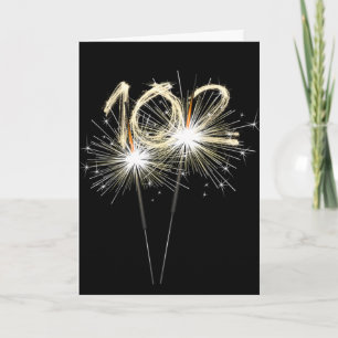 Funken zum 102. Geburtstag auf Schwarz Karte