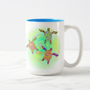Funkenfarbene Schildkröten Zweifarbige Tasse