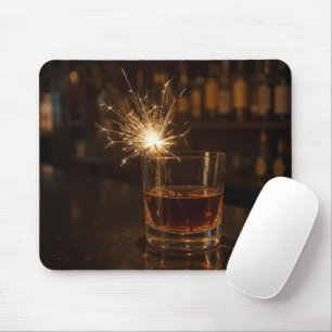 Funkensprühendes in einem Glas Whiskey Mousepad
