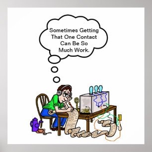 Funker von Ham, der ein Poster mit langer Kontakta