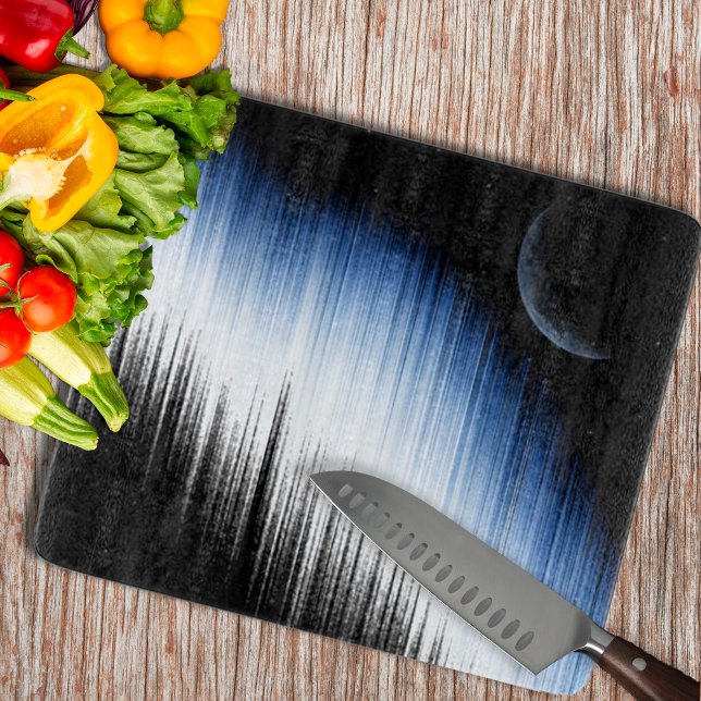 Funkfrequenzen und Mond Schneidebrett (Spectrum And Moon Cutting Board by Looly Elzayat)