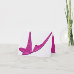 Funkiger rosa Schmetterling Feiertagskarte