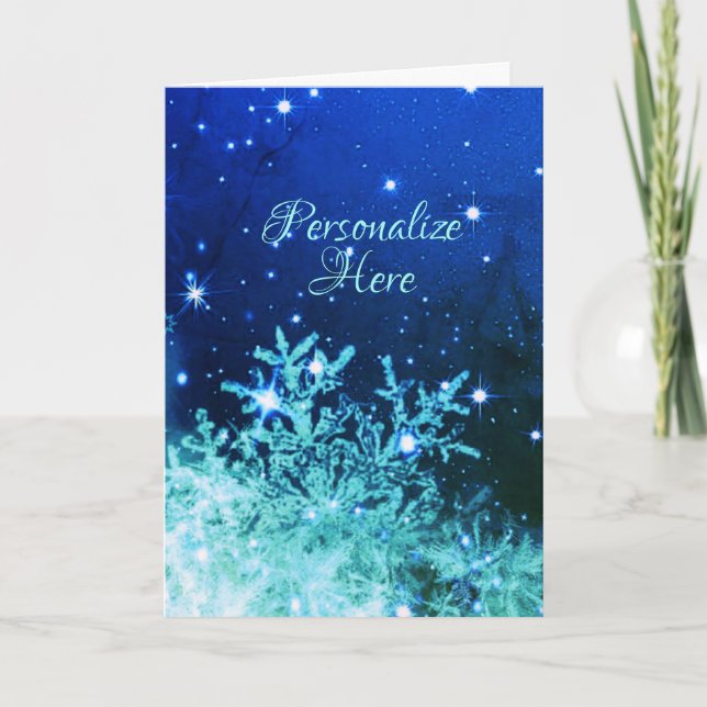 Funkkarte Snowflake Feiertagskarte (Vorderseite)