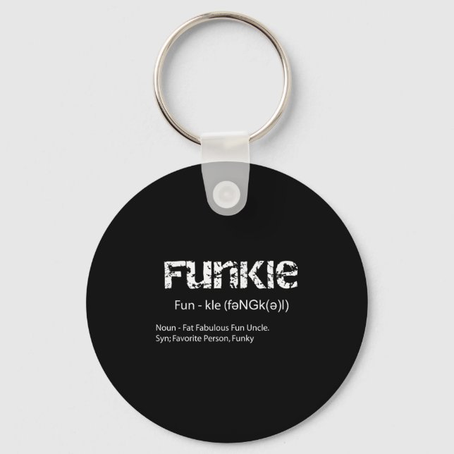 Funkle Definition Funny Liebling Funky Onkel Gesch Schlüsselanhänger (Vorderseite)