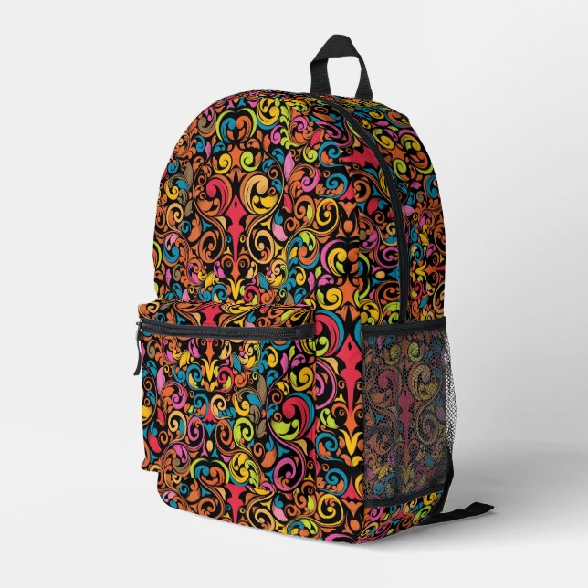Funkmuster Bedruckter Rucksack (Rückseitige Ecke Rechts)