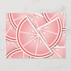 Funkrosa Grapefruitkeile Postkarte
