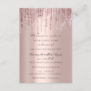 Funkseln Glitzertropfen Rose Marsala Brautparty Einladung