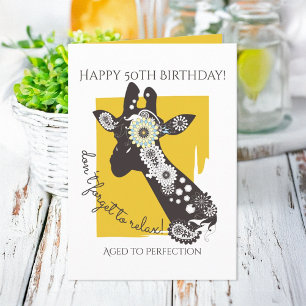 Funkt cooler Giraffe inspirierender Geburtstag Karte