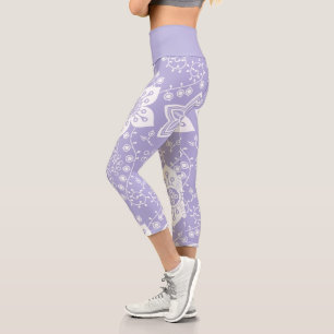 Funkt Retro Cooler Moderner Blumen Kunst Muster Capri Leggings