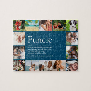 Funktion Onkel Definition Foto Collage Blau Puzzle