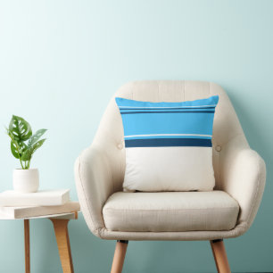 Funktionale abstrakte Kunst Licht Dunkelblau Weiß Kissen