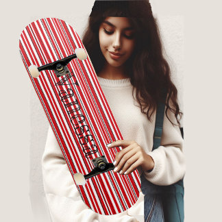 Funktionale asymmetrische moderne lebendige rote S Skateboard