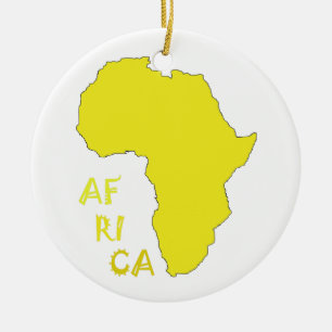 Funktionale gelbe Afrika-Karte Keramik Ornament