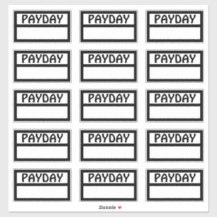 Funktionaler Zahltag Aufkleber