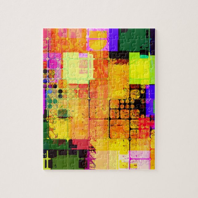 Funktionales geometrisches mehrfarbiges Design Puzzle (Vertikal)