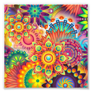 Funktionales Retro-Muster abstrakt Bohemian Fotodruck