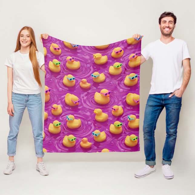 Funktionales rosa Gummienten-Muster-Fleece-Decke,  Fleecedecke (Beispiel)