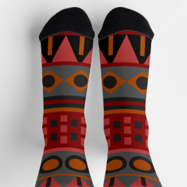 Funktionales Stammesmuster Pink Orange und Blau Socken