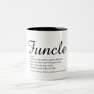 Funktionell, Onkel Definition Script schwarz und w Zweifarbige Tasse