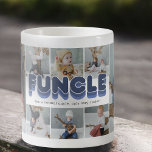 Funktionelle Coole Onkel-FotoCollage Kaffeetasse<br><div class="desc">Die sonnige Onkel-Kaffeemaschine-Tasse mit 8 Familienbildern,  die Sie durch Ihr eigenes ersetzen können,  das Sprichwort "funktionle" und die Kindernamen.</div>