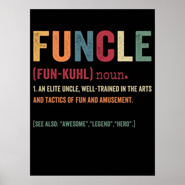 Funktionelle Onkeldefinition, Phantastischer Legen Poster (Vorne)