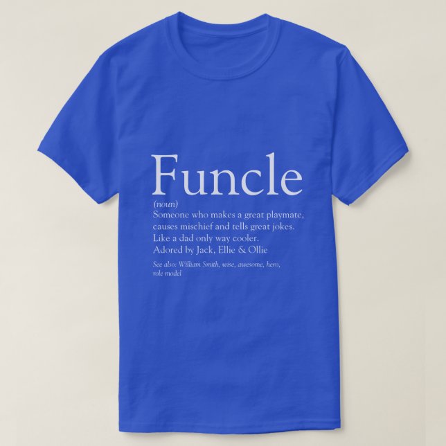 Funktionelles Onkel Funny Definition Zitat T-Shirt (Design vorne)