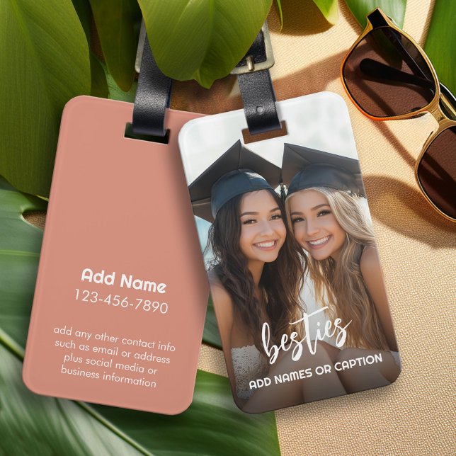 Funktionen mit Foto und benutzerdefiniertem Text - Gepäckanhänger (Custom Luggage Tag - Personalized Bag Tag)